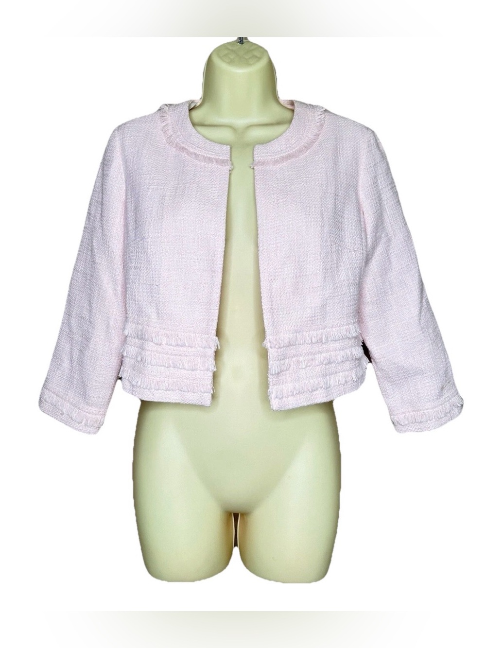 Karl Lagerfeld Women's Tweed Pink Blazer Jacket Size XS